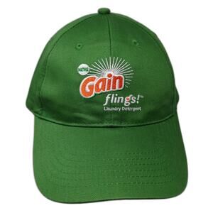 Gain Flings Laundry Detergent Hat Baseball Cap Green One Size P&G Promo Logo